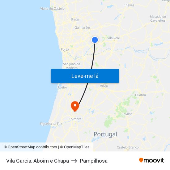 Vila Garcia, Aboim e Chapa to Pampilhosa map