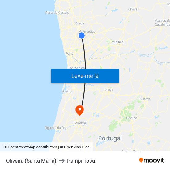 Oliveira (Santa Maria) to Pampilhosa map