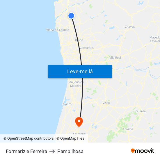 Formariz e Ferreira to Pampilhosa map