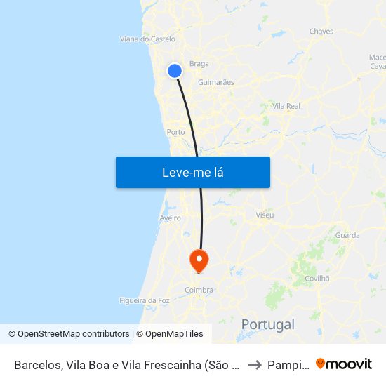 Barcelos, Vila Boa e Vila Frescainha (São Martinho e São Pedro) to Pampilhosa map