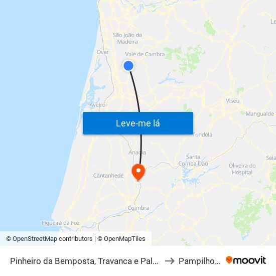 Pinheiro da Bemposta, Travanca e Palmaz to Pampilhosa map