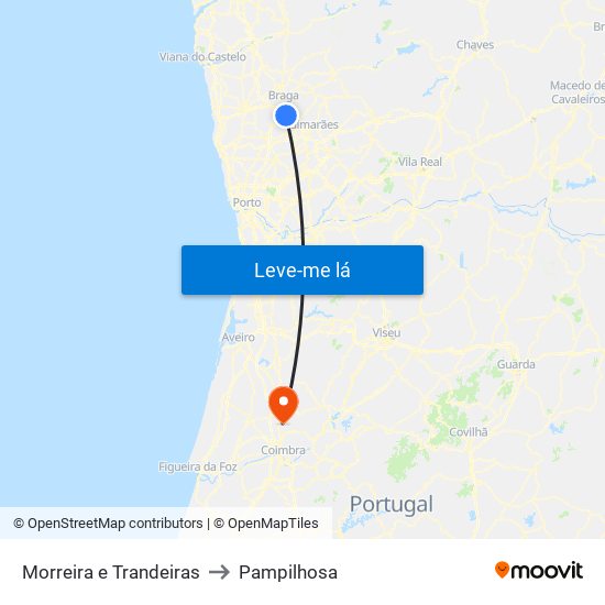 Morreira e Trandeiras to Pampilhosa map