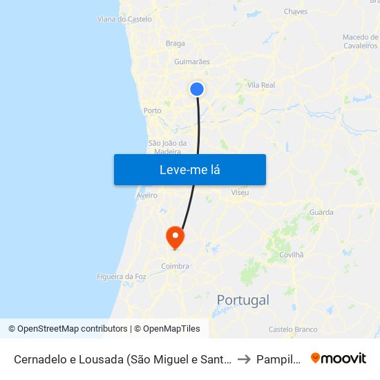 Cernadelo e Lousada (São Miguel e Santa Margarida) to Pampilhosa map