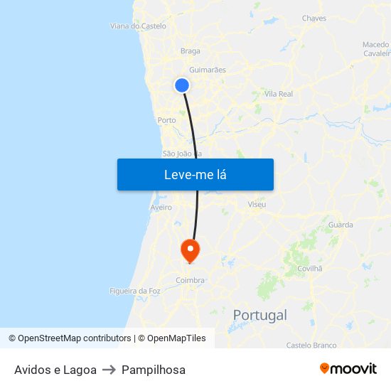 Avidos e Lagoa to Pampilhosa map