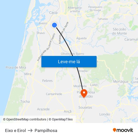Eixo e Eirol to Pampilhosa map