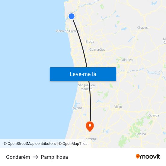 Gondarém to Pampilhosa map
