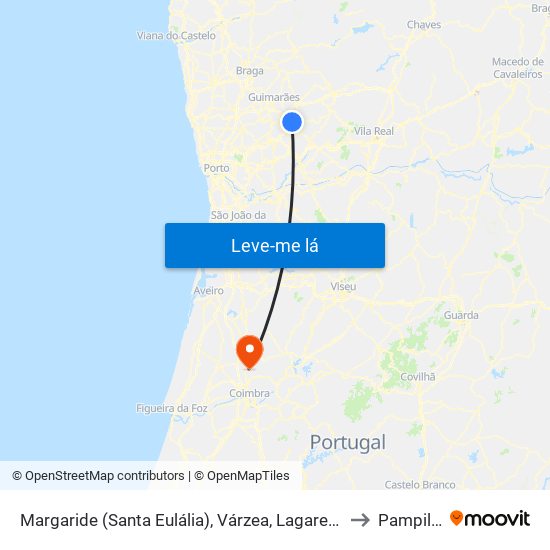 Margaride (Santa Eulália), Várzea, Lagares, Varziela e Moure to Pampilhosa map