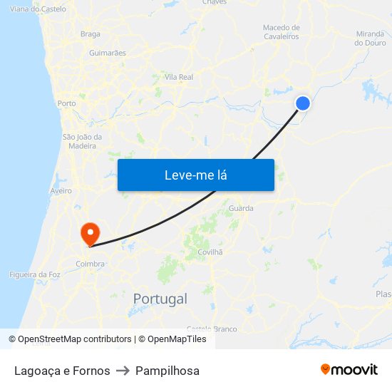 Lagoaça e Fornos to Pampilhosa map