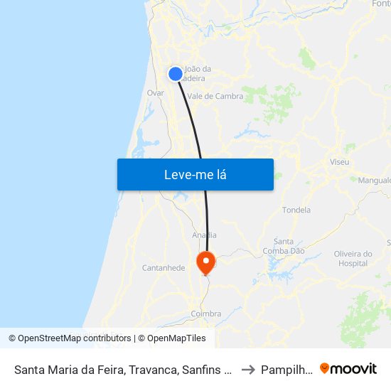 Santa Maria da Feira, Travanca, Sanfins e Espargo to Pampilhosa map