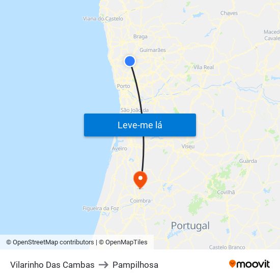 Vilarinho Das Cambas to Pampilhosa map