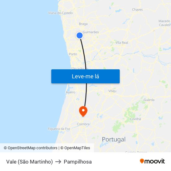 Vale (São Martinho) to Pampilhosa map