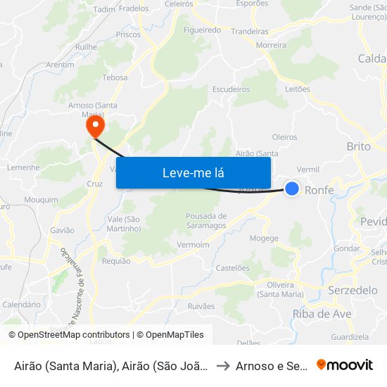 Airão (Santa Maria), Airão (São João) e Vermil to Arnoso e Sezures map