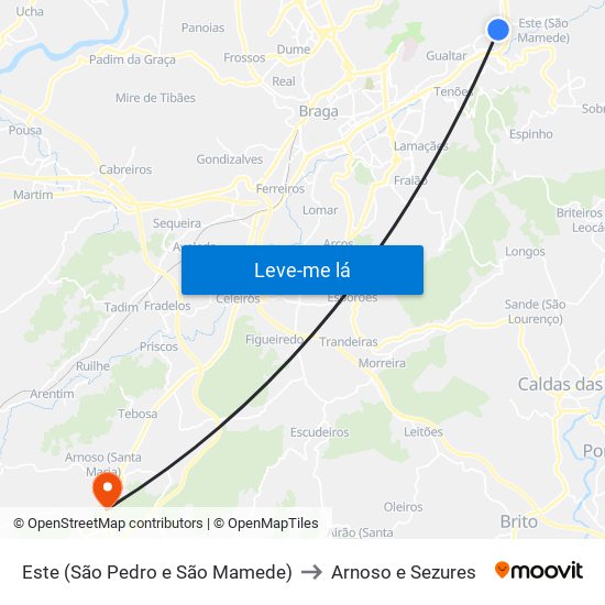 Este (São Pedro e São Mamede) to Arnoso e Sezures map