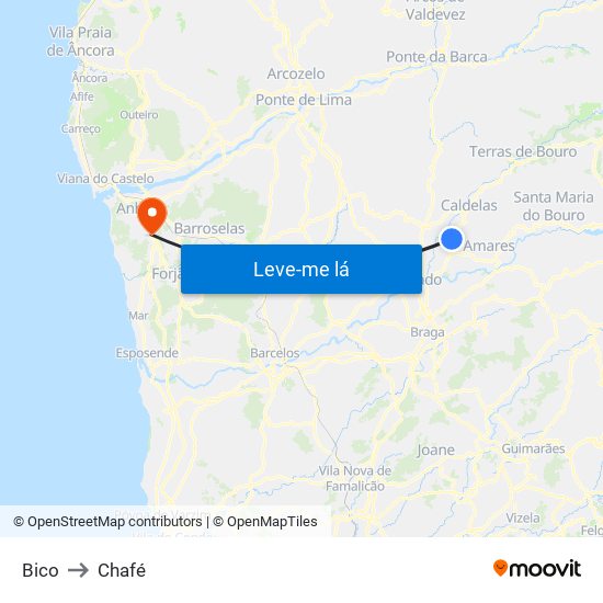 Bico to Chafé map