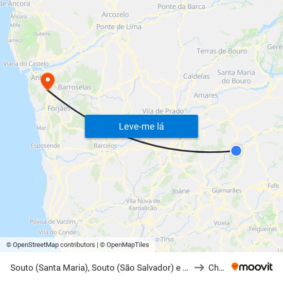 Souto (Santa Maria), Souto (São Salvador) e Gondomar to Chafé map
