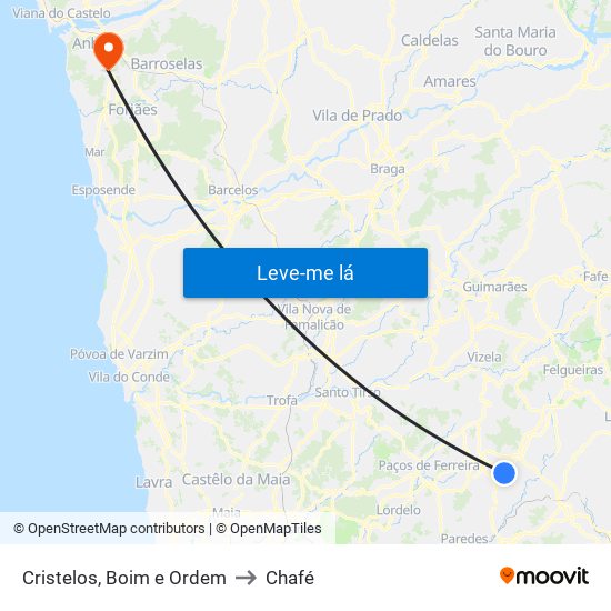 Cristelos, Boim e Ordem to Chafé map