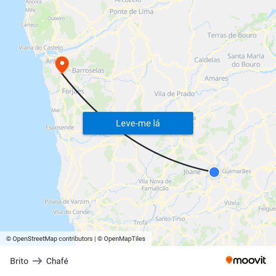 Brito to Chafé map