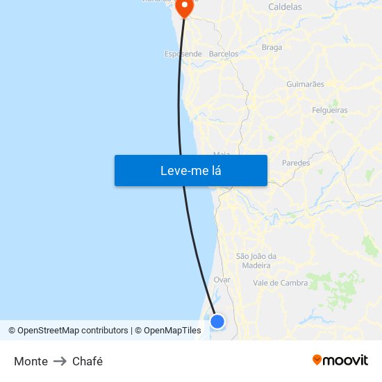 Monte to Chafé map