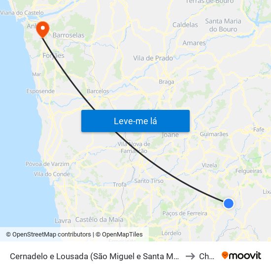 Cernadelo e Lousada (São Miguel e Santa Margarida) to Chafé map