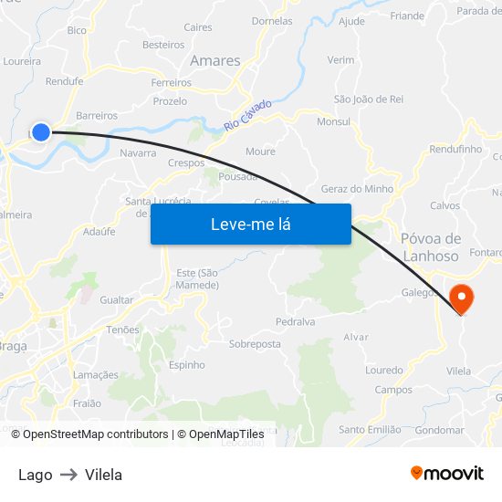 Lago to Vilela map