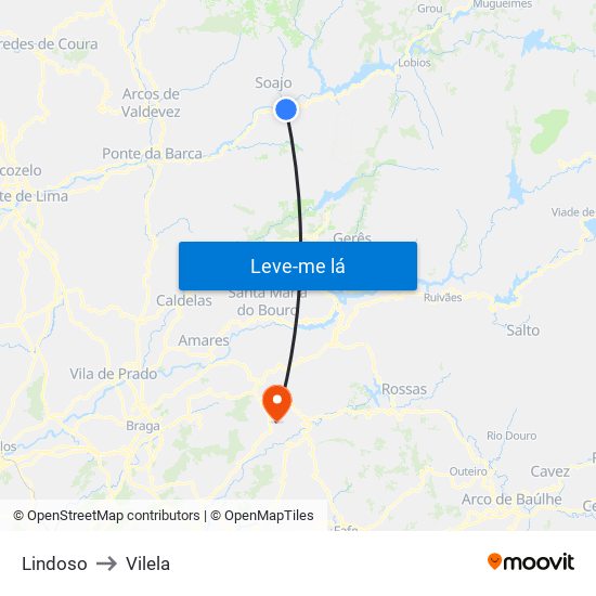 Lindoso to Vilela map