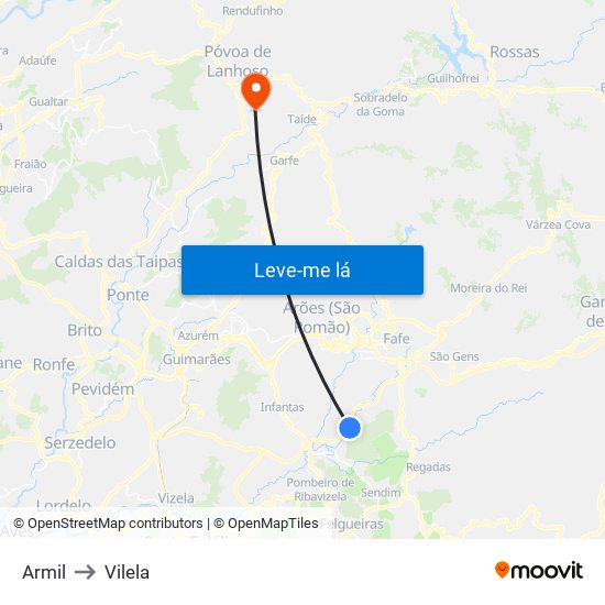 Armil to Vilela map