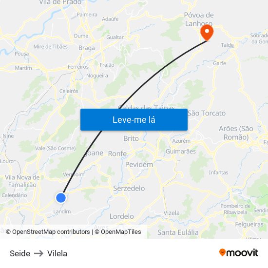 Seide to Vilela map