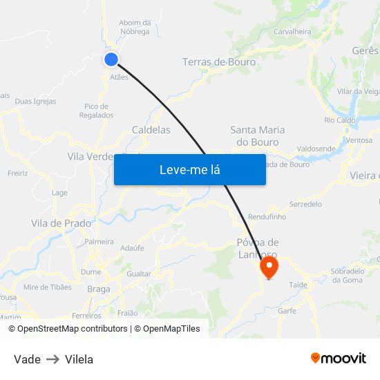 Vade to Vilela map