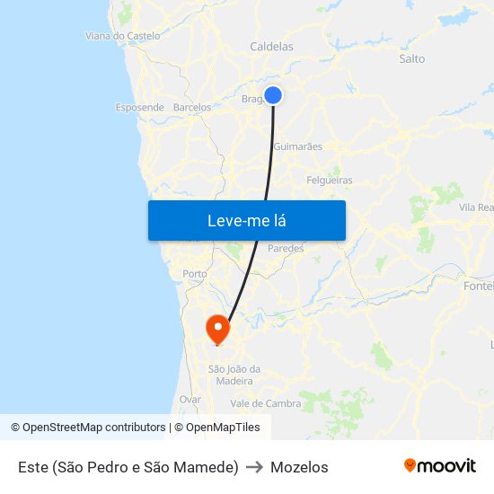 Este (São Pedro e São Mamede) to Mozelos map