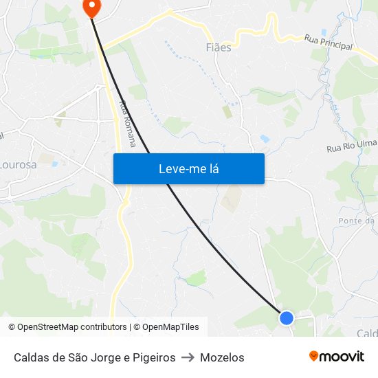 Caldas de São Jorge e Pigeiros to Mozelos map