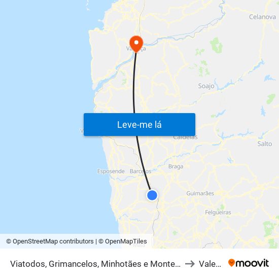 Viatodos, Grimancelos, Minhotães e Monte de Fralães to Valença map