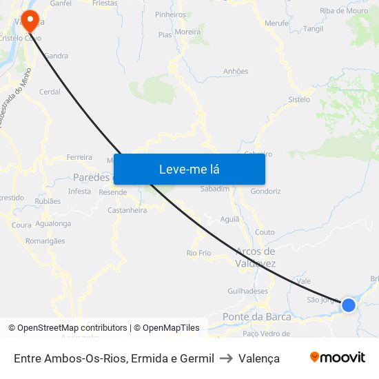 Entre Ambos-Os-Rios, Ermida e Germil to Valença map