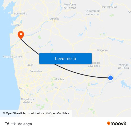 Tó to Valença map