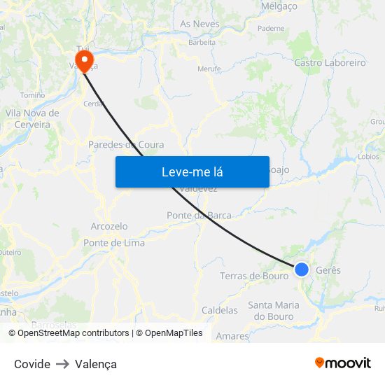 Covide to Valença map