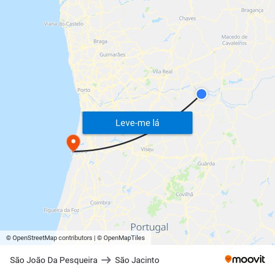 São João Da Pesqueira to São Jacinto map