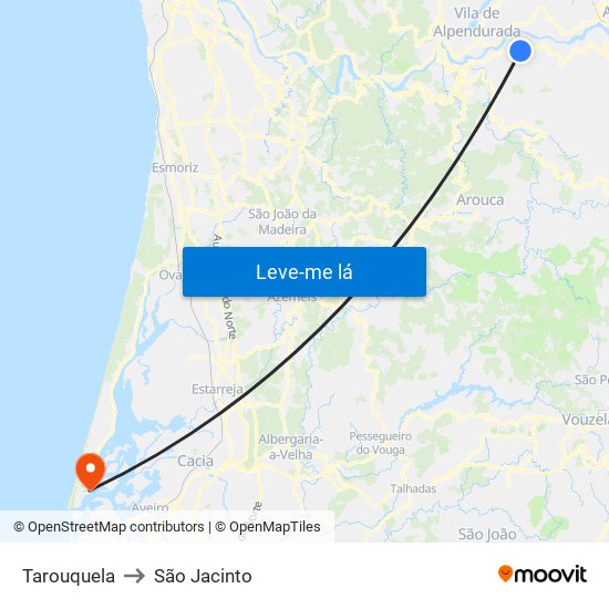 Tarouquela to São Jacinto map