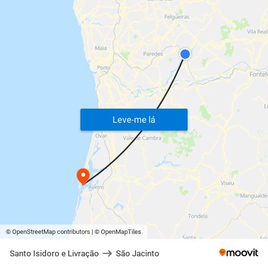 Santo Isidoro e Livração to São Jacinto map