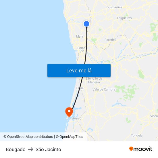 Bougado to São Jacinto map