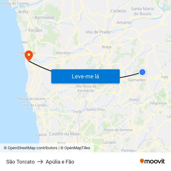 São Torcato to Apúlia e Fão map