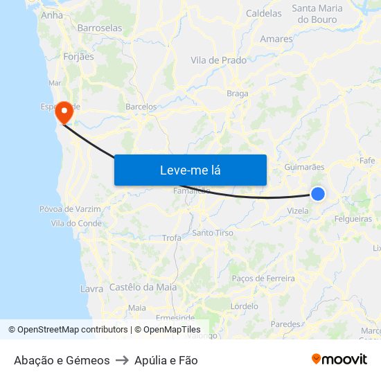 Abação e Gémeos to Apúlia e Fão map