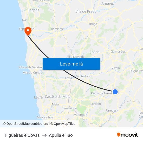 Figueiras e Covas to Apúlia e Fão map
