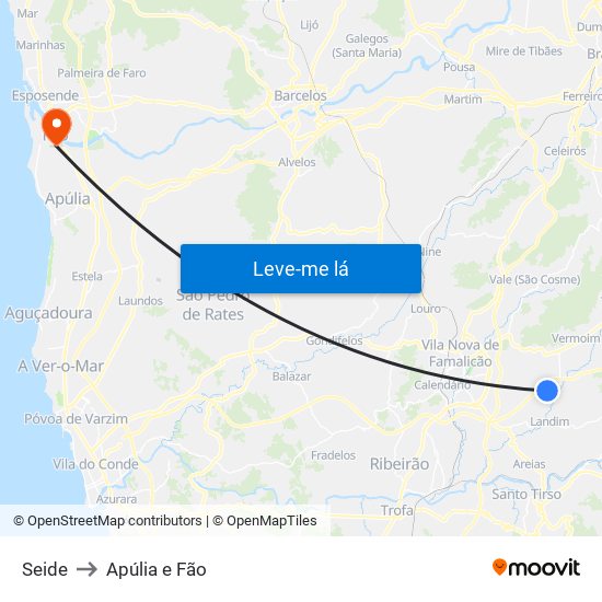 Seide to Apúlia e Fão map