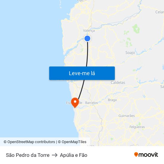 São Pedro da Torre to Apúlia e Fão map