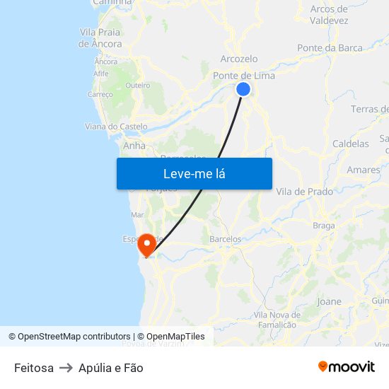 Feitosa to Apúlia e Fão map