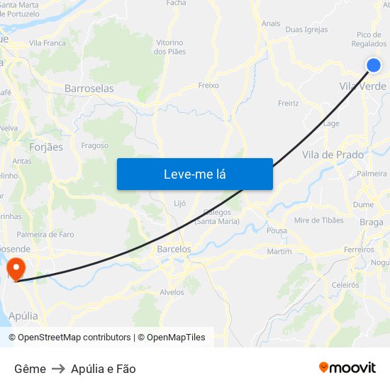 Gême to Apúlia e Fão map