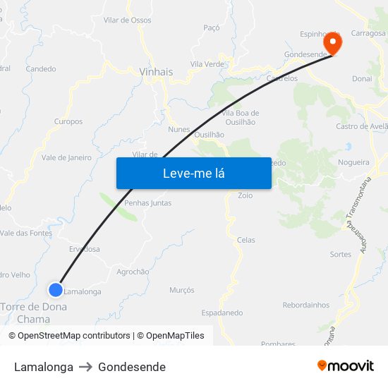 Lamalonga to Gondesende map