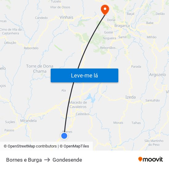 Bornes e Burga to Gondesende map