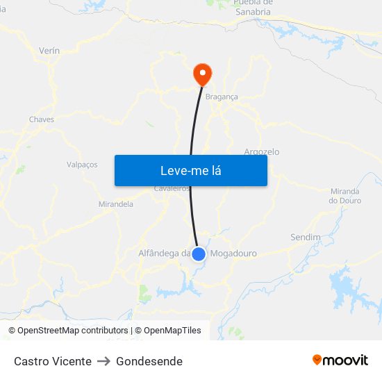 Castro Vicente to Gondesende map