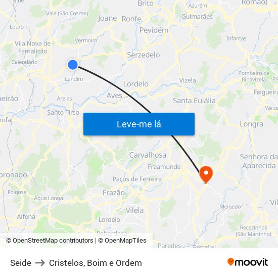 Seide to Cristelos, Boim e Ordem map