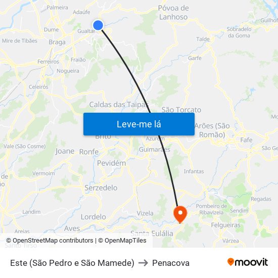 Este (São Pedro e São Mamede) to Penacova map